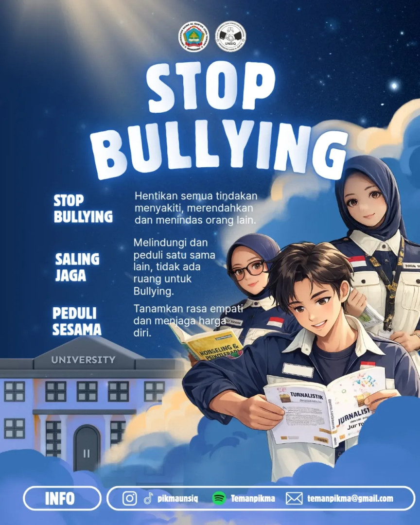 Satu kata bisa menyakitkan, satu tindakan bisa meninggalkan trauma. Stop bullying, mulai peduli.