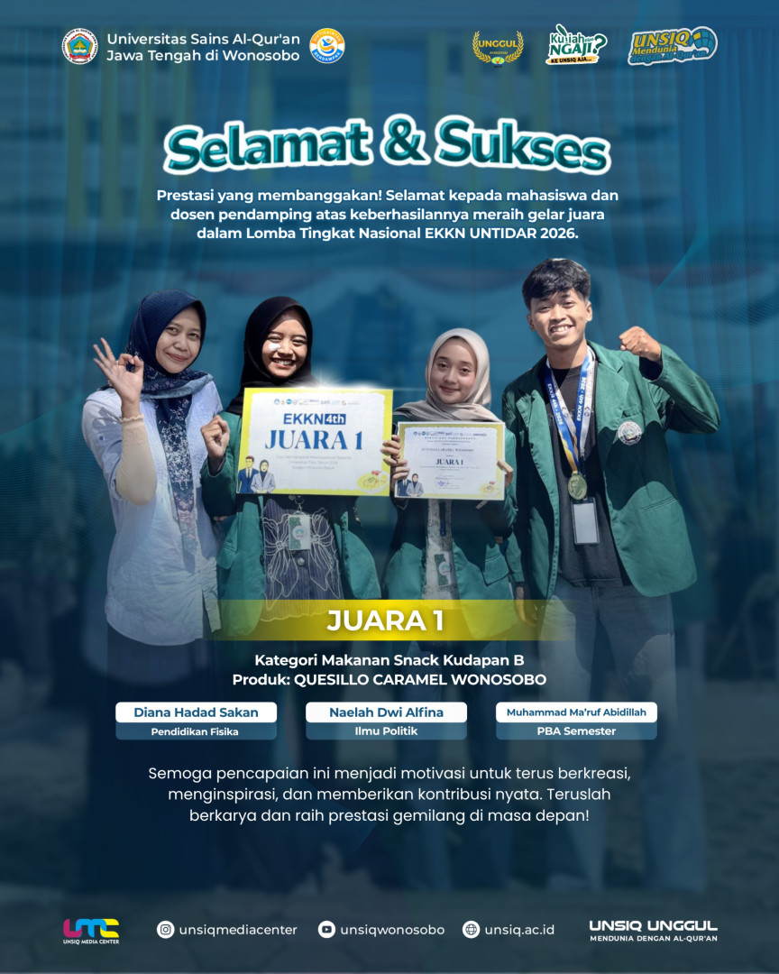 Borong Penghargaan Nasional, Mahasiswa UNSIQ Raih Juara dan Apresiasi Tinggi di Ajang E-KKN UNTIDAR 2026