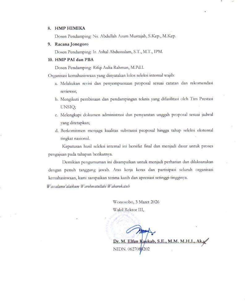 📢 HASIL SELEKSI INTERNAL PPK ORMAWA 2026Universitas Sains Al-Quran (UNSIQ) Jawa Tengah di Wono (2).jpg