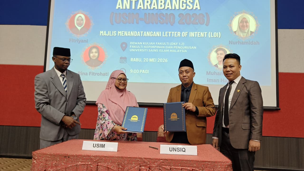 Penandatanganan LoI Pascasarjana UNSIQ dan USIM Malaysia Perkuat Kolaborasi Tri Dharma Perguruan Tinggi
